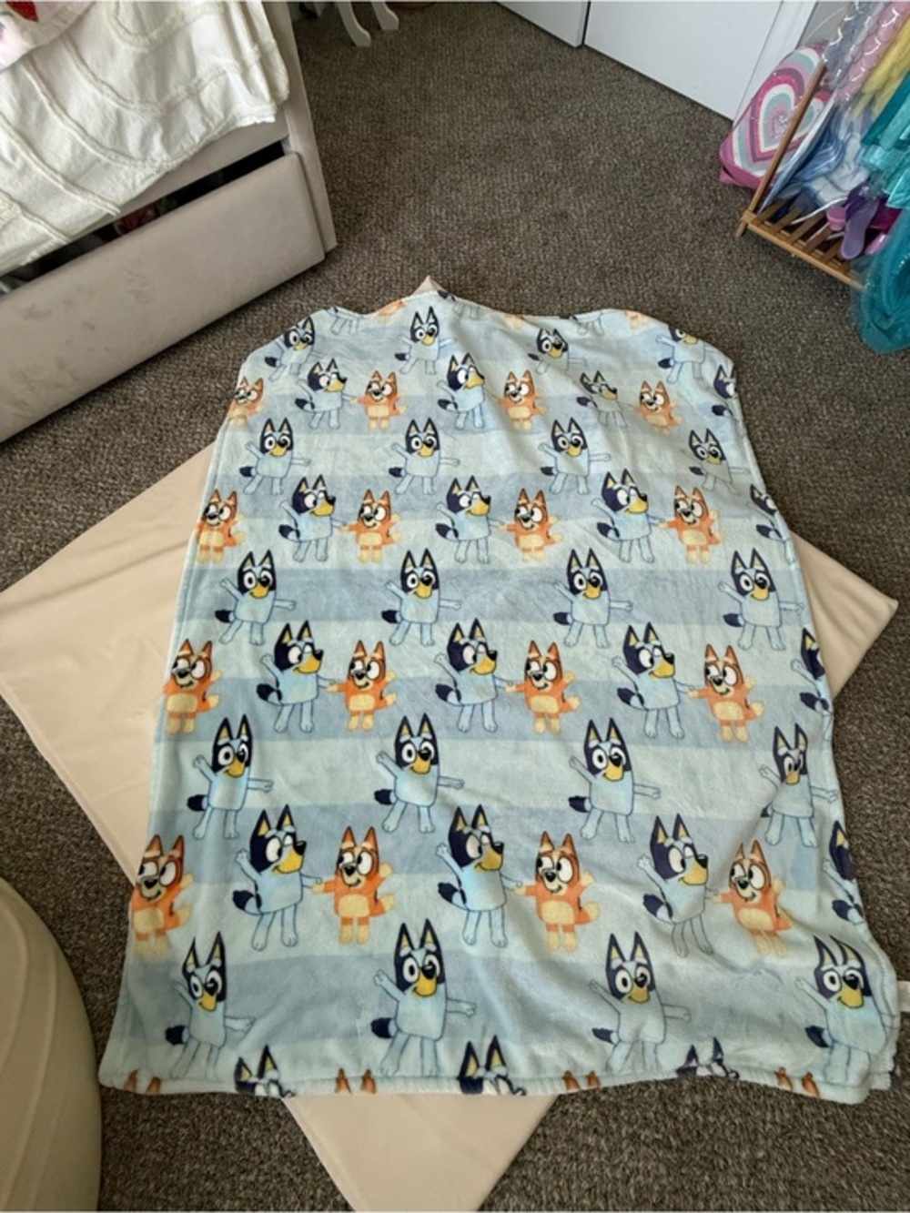 Kids Bluey Cartoon Character throw Blanket